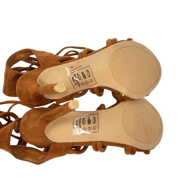 Lola Shoetique Strappy Lace Up Open Toe Women's High Heel's - Picture 9 of 10